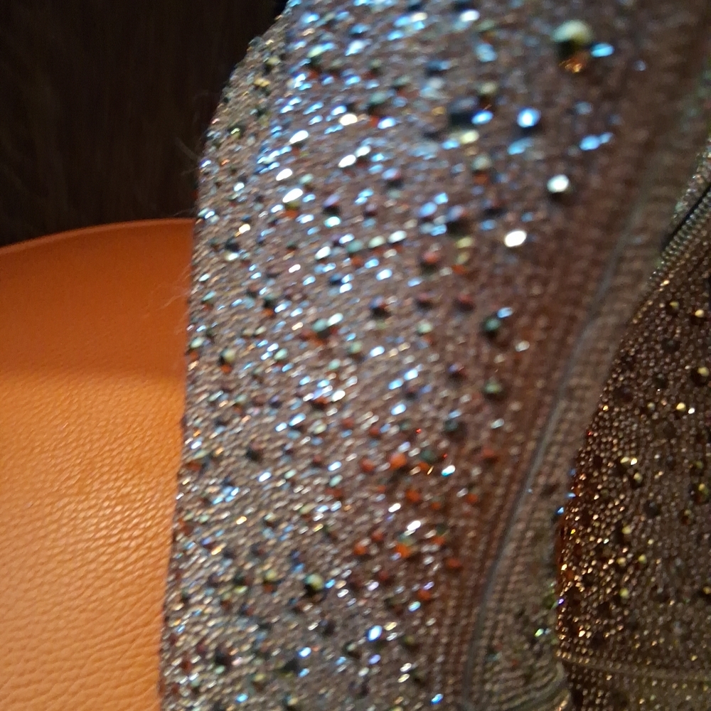 Torrid BETSEY Johnson Multi Stone Bootie  8 Wide Goldish In Color Gem Studded - Picture 10 of 12